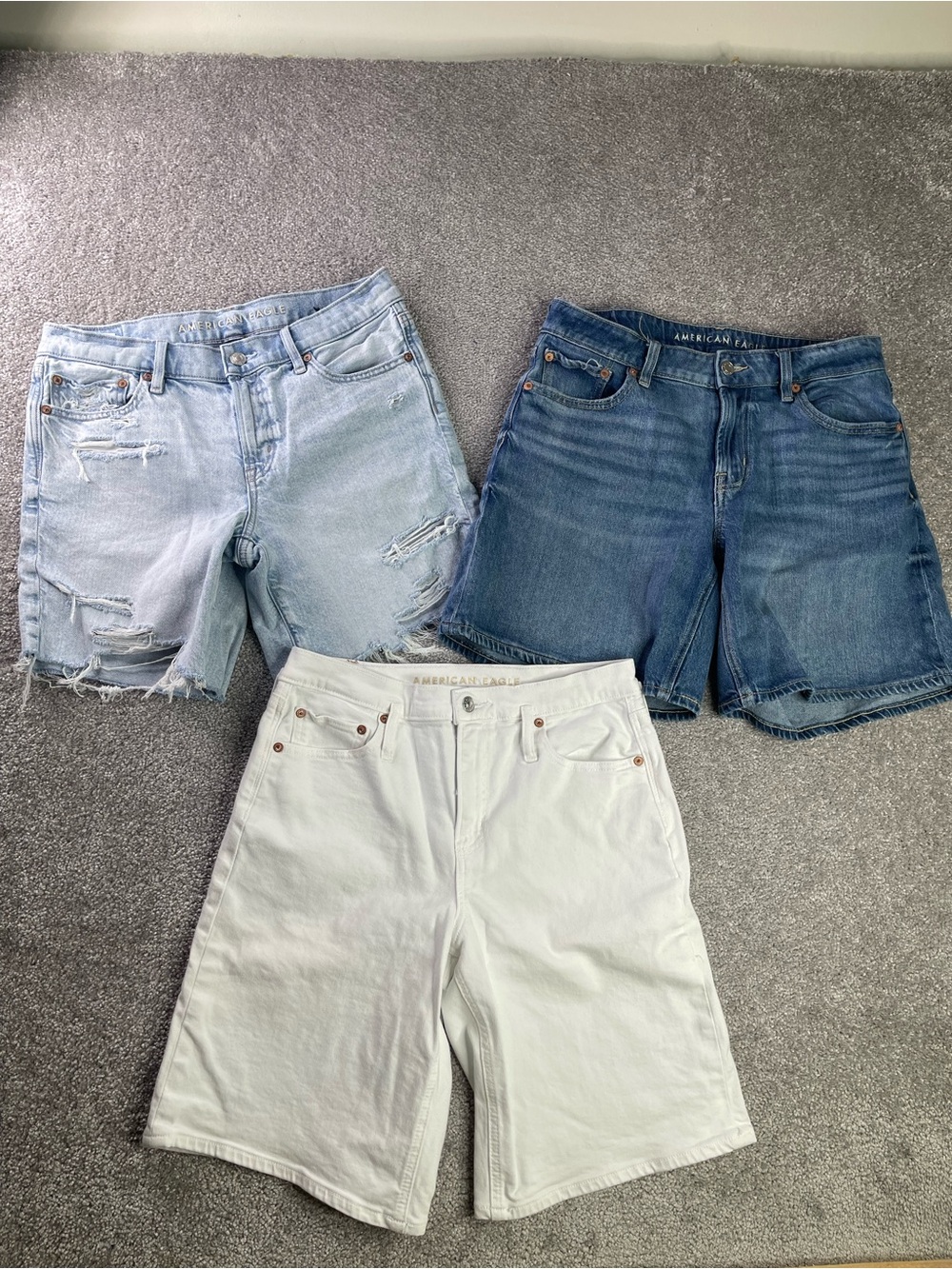 American Eagle Shorts Women’s 4 Bermuda Jorts Denim Bundle of 3